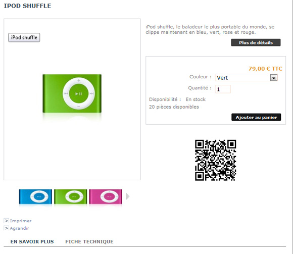 Bloc QR Code URL prestashop